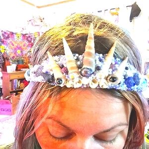 Mermaid Crown Handmade Head Piece Festival Costume Seashells